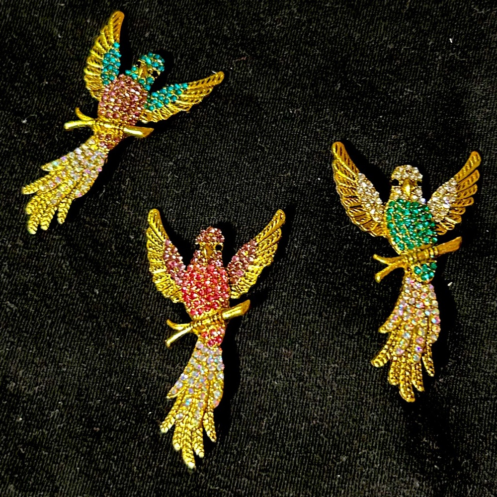 Bird Brooch - Pick ONE - Rhinestones and Gold Tone - NWOT